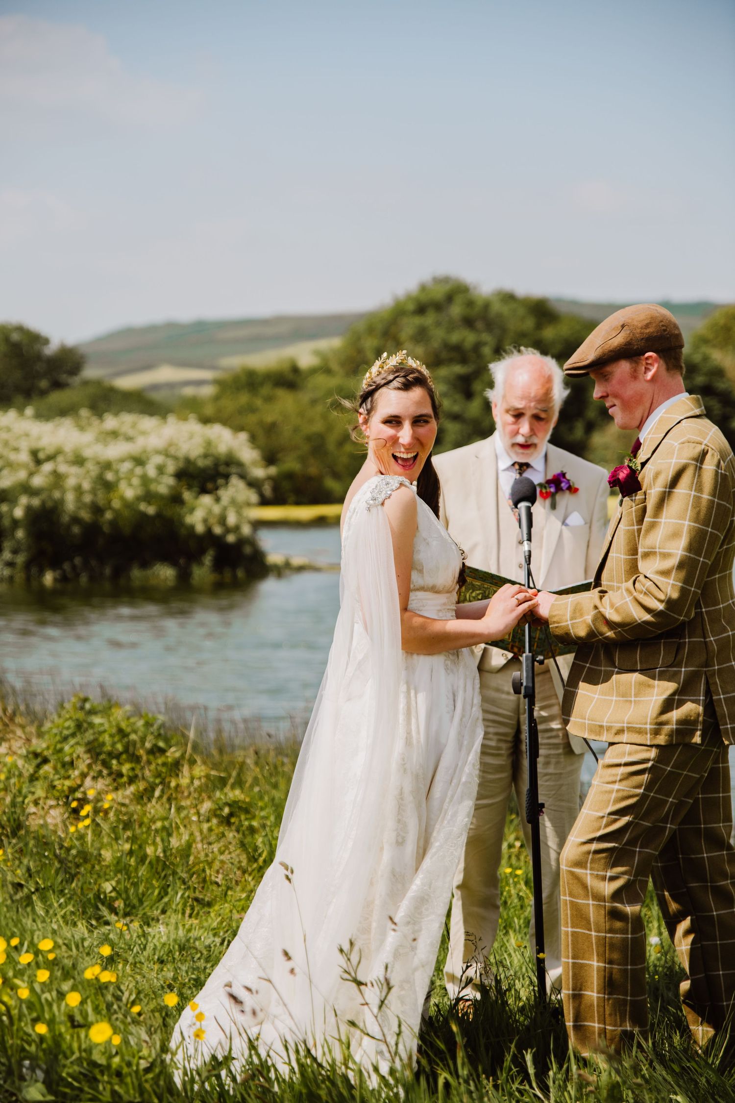 Bright and colourful outdoor wedding Dorset. Wedding venue near Abbotsbury, Bridport, Weymouth