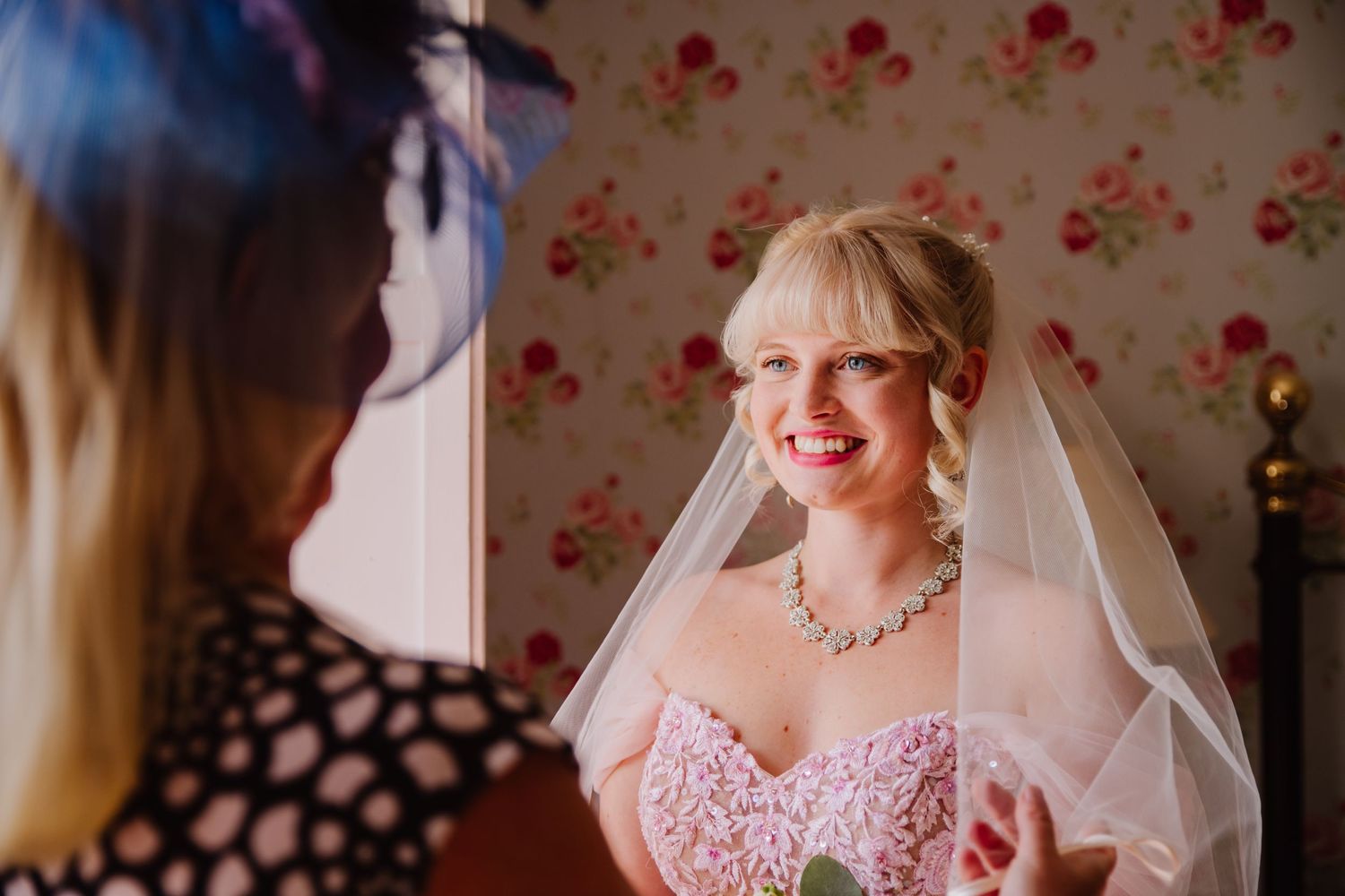 Upwey House. Wedding venue in Weymouth. Manor house wedding Dorset. Outdoor wedding Dorset.   Pink wedding dress. Bridal Reloved Dorchester