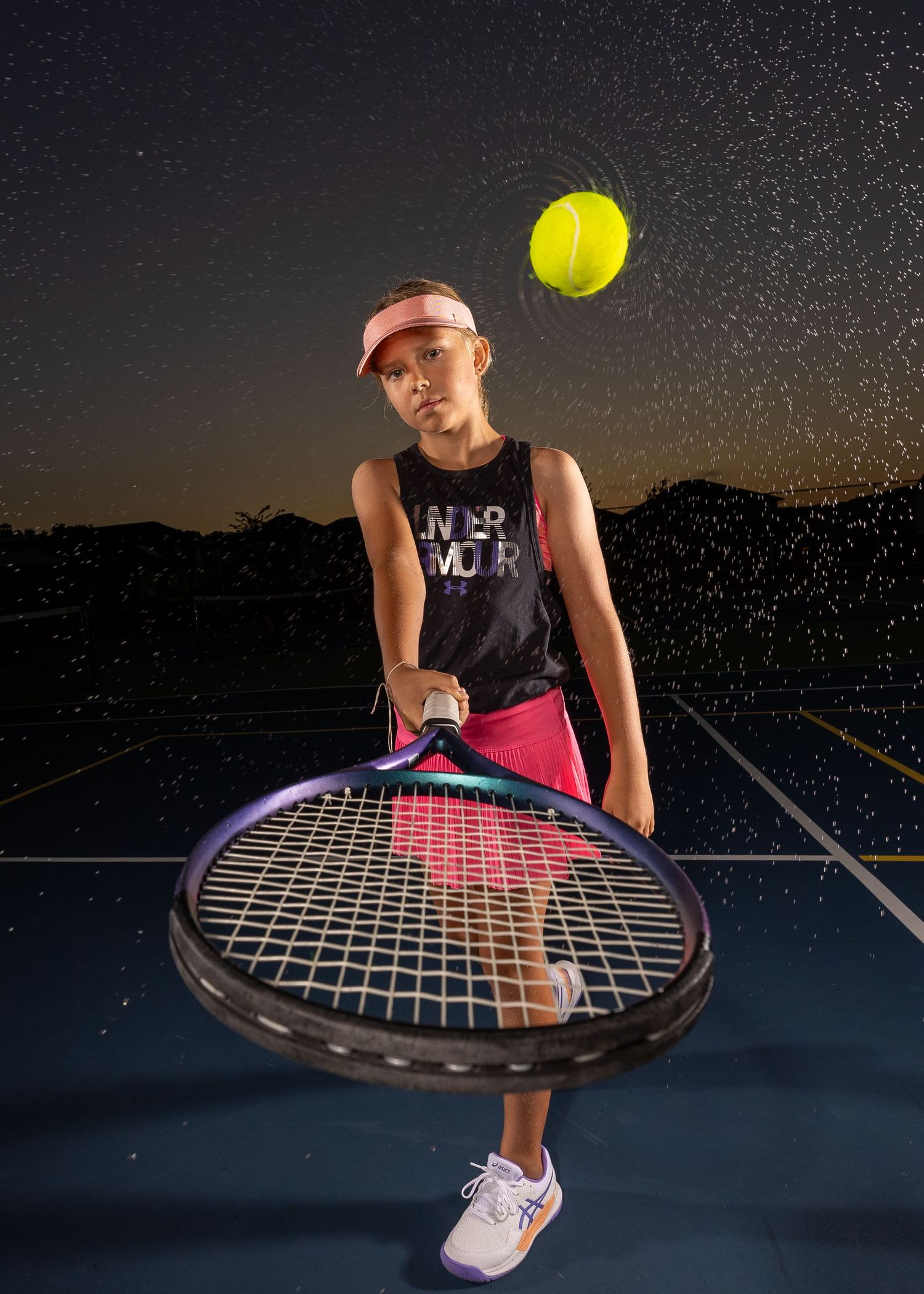 Girls tennis player posing for action outdoor photo shots in Grimsby Niagara