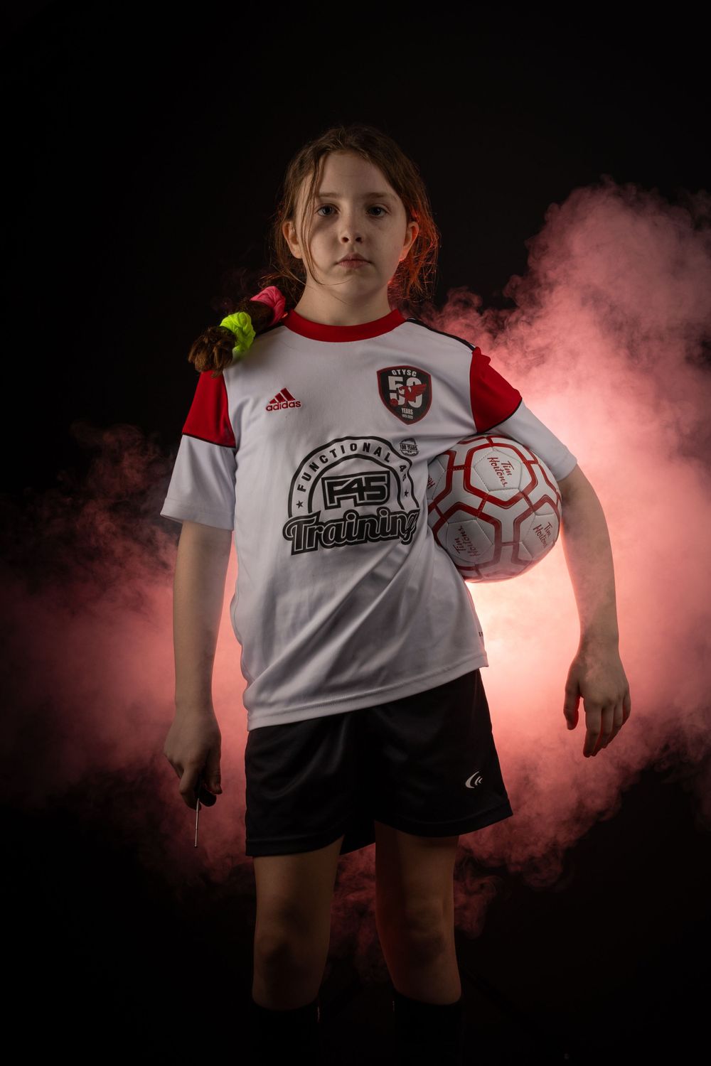 Grimsby Girls Soccer player posing for an outdoor portrait in Grimsby Niagara