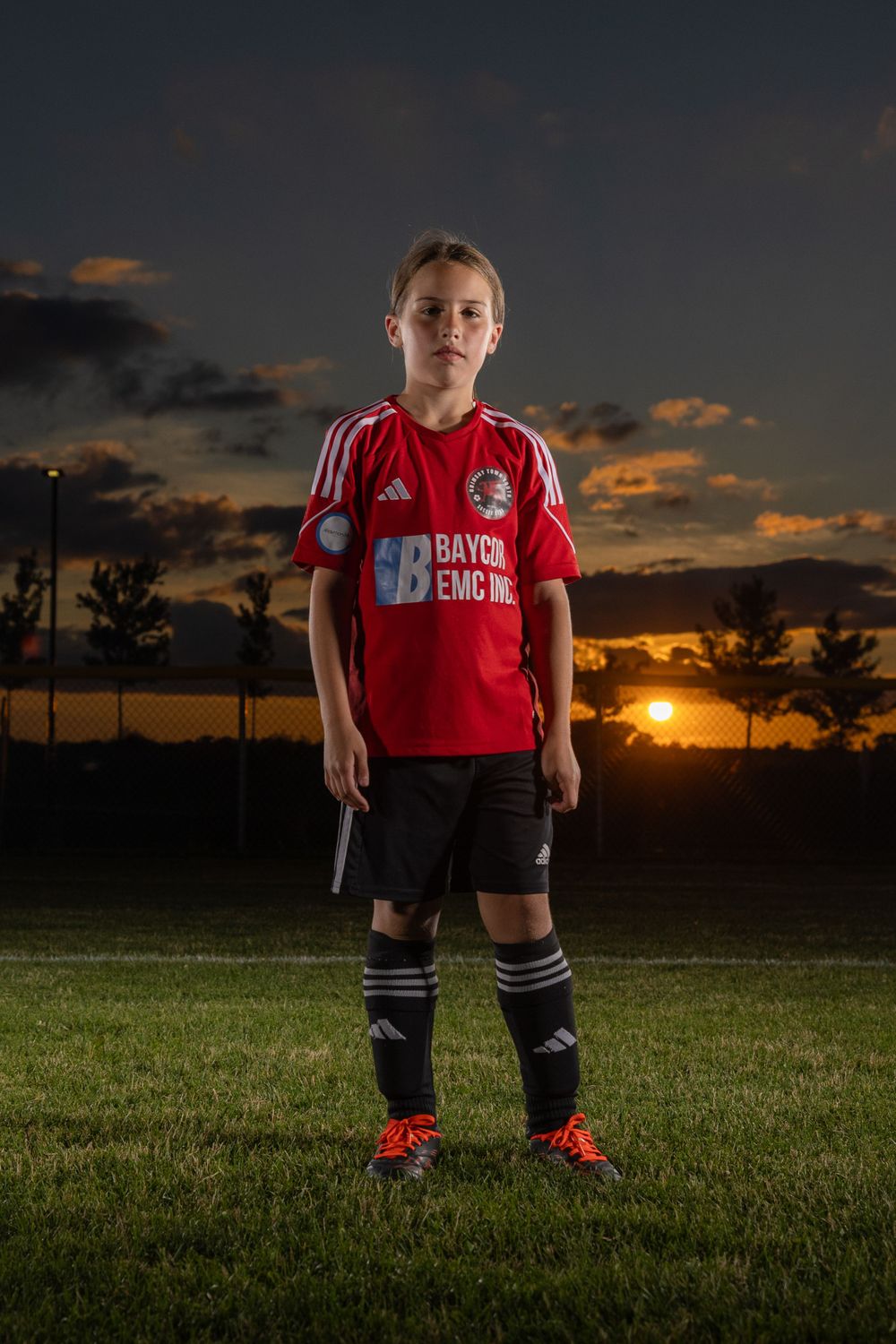 Grimsby Girls Soccer player posing for an outdoor portrait in Grimsby Niagara