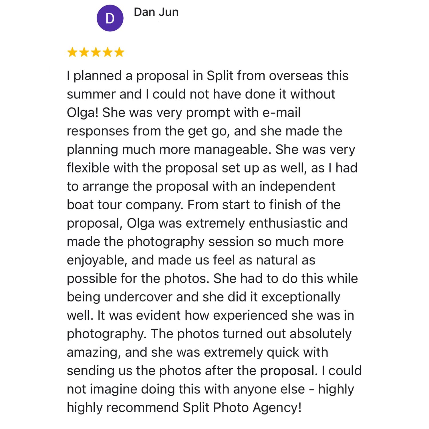Proposal reviews Split Photo Agency