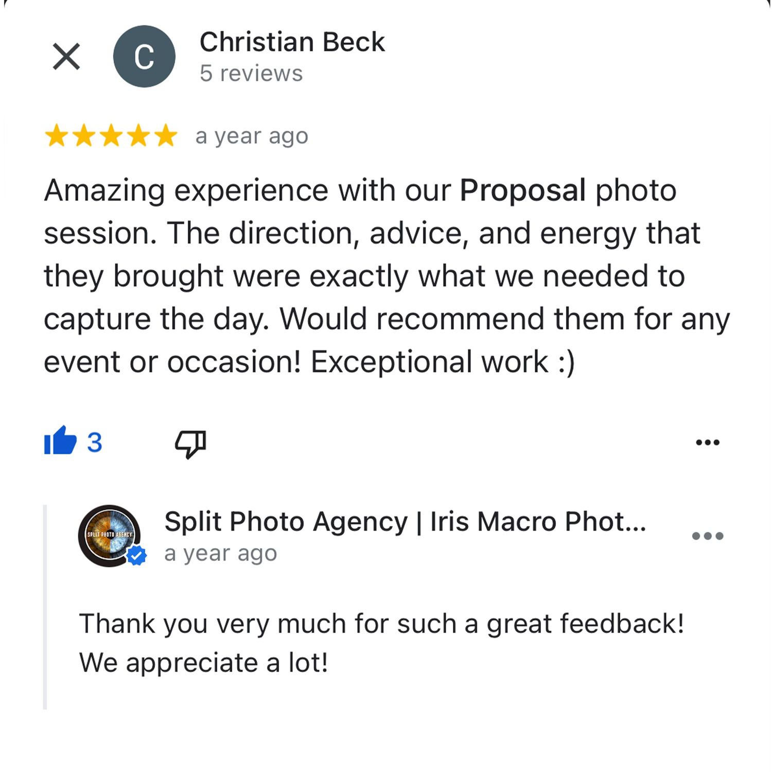 Proposal reviews Split Photo Agency