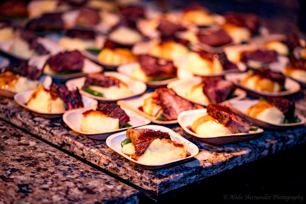 professional food photography of of cheese and steak at Reliaquest Bowl gala 2024