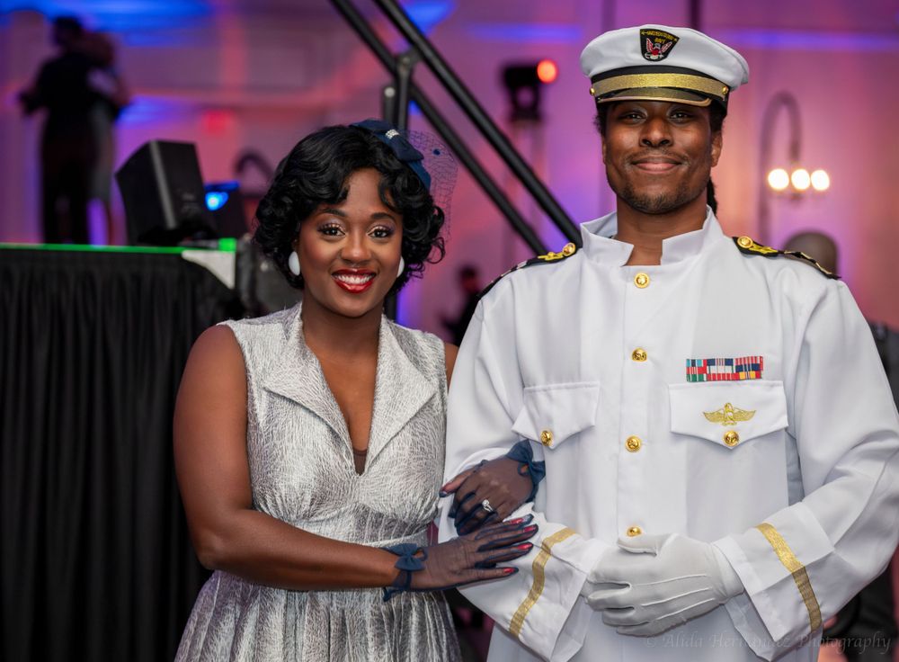 professional dancers' photography wearing mariner costumes at Reliaquest Bowl gala 2024