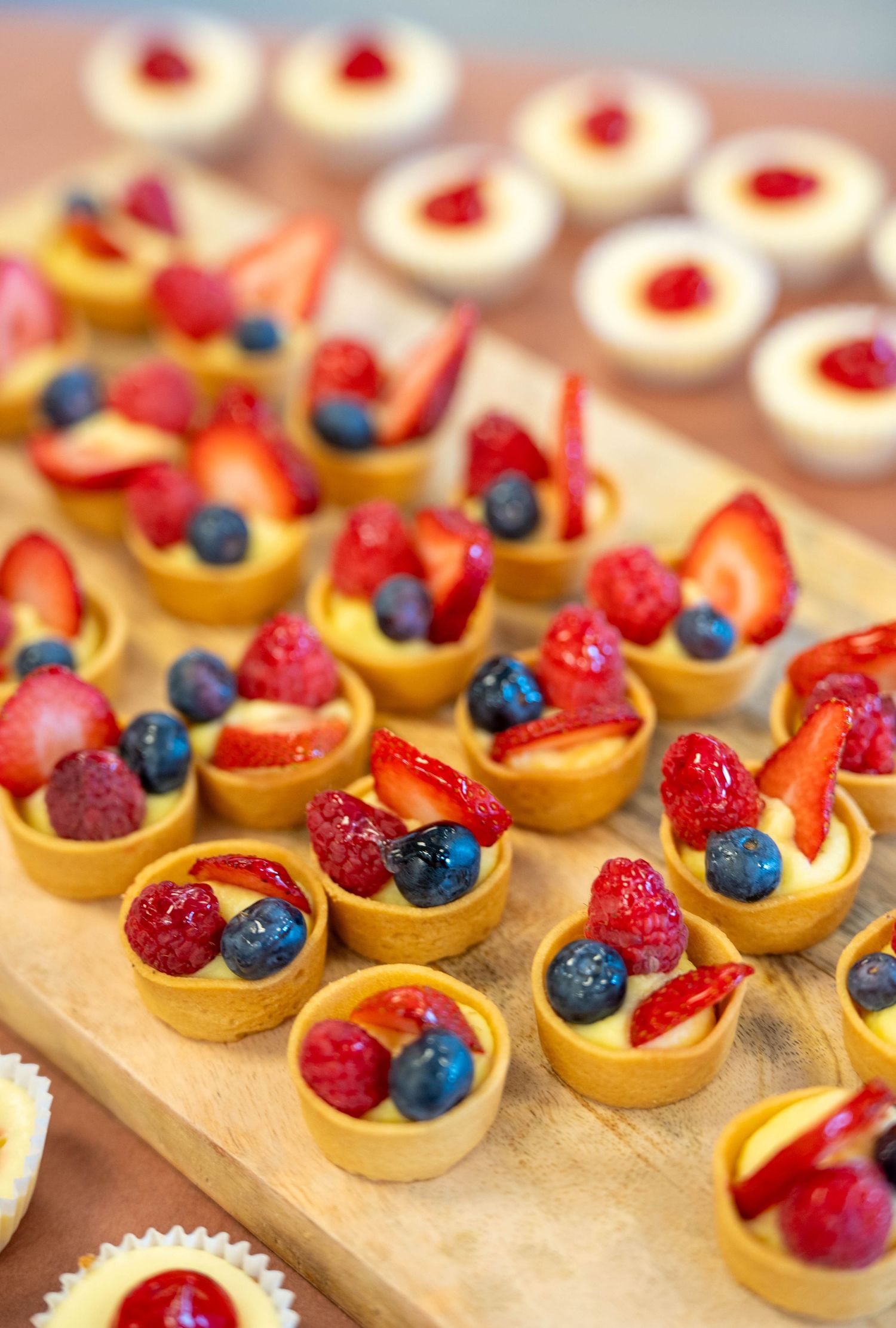 Mini tarts filled with fresh berries. Quad Cities Product Food Photography