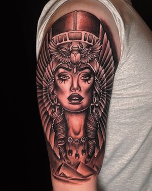 Egyptian inspired piece, black and grey.