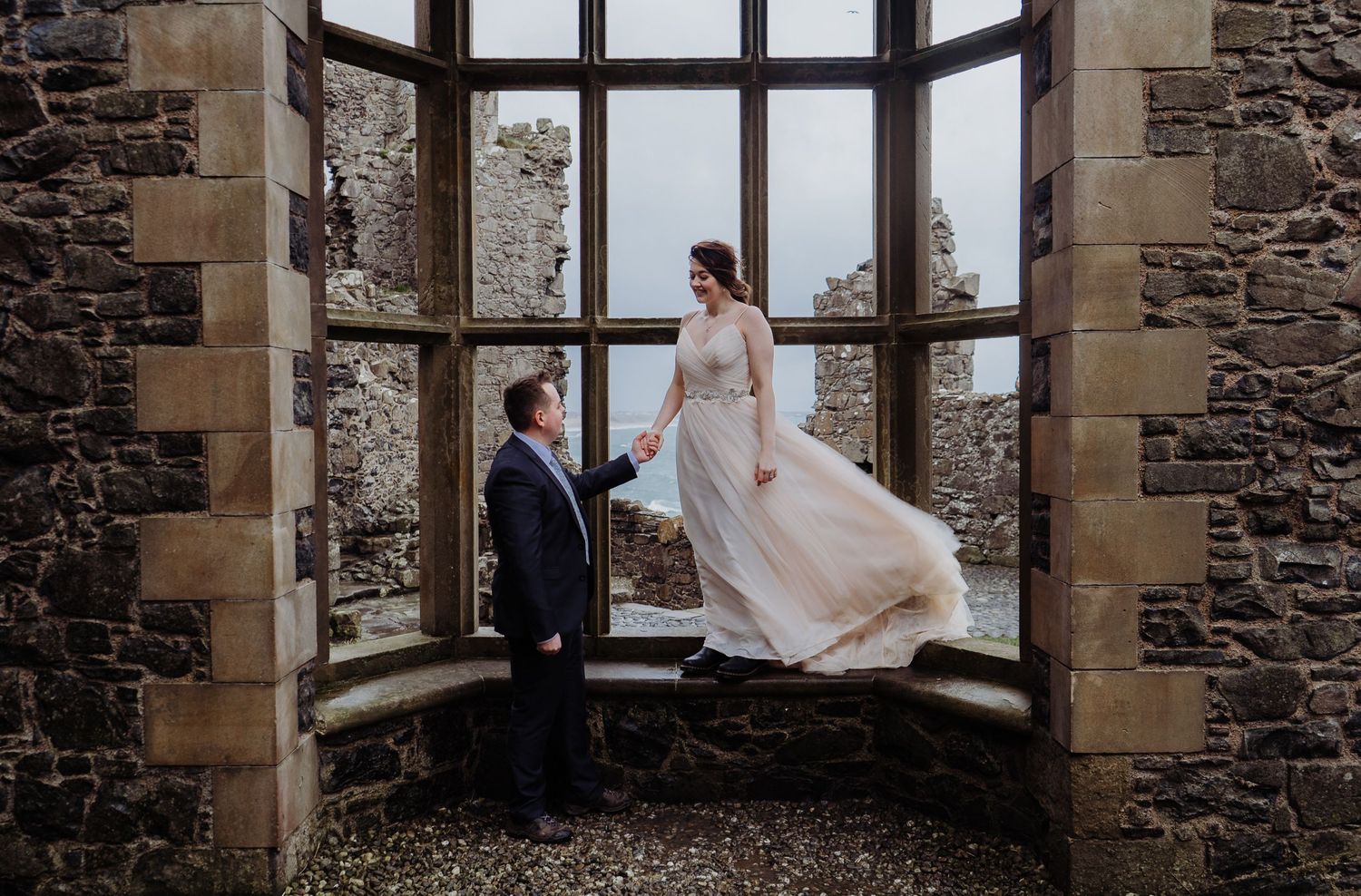 Wedding photography north coast NI Dunluce Castle