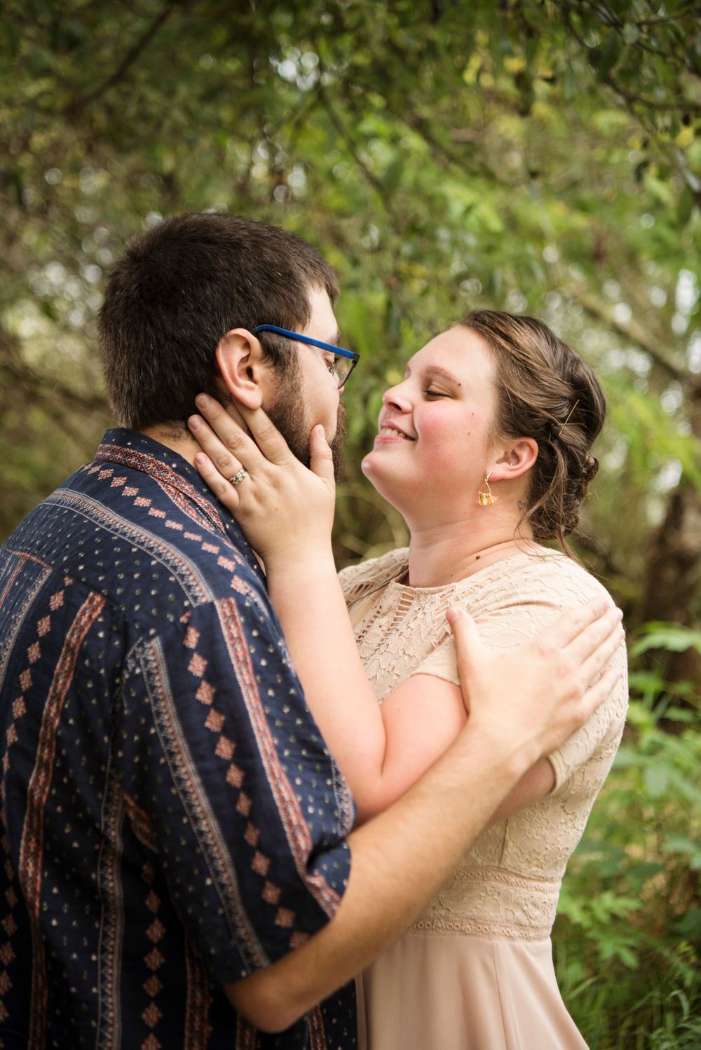 Bride and groom loving each other