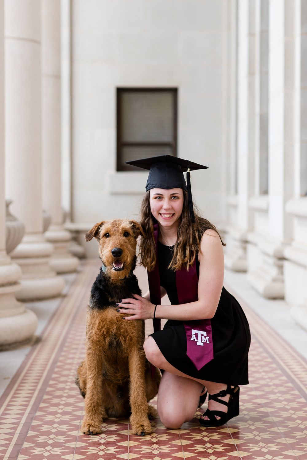 Texas A&M University Senior Photo Photographer Jack K. Williams Administration Building Dog