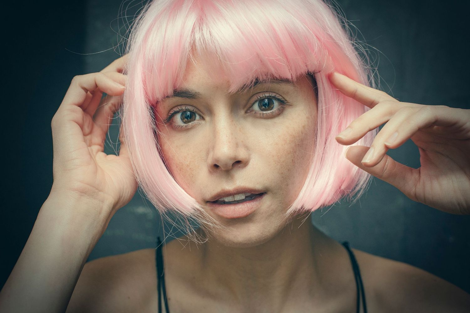 pink wig vanity fair brown eyes