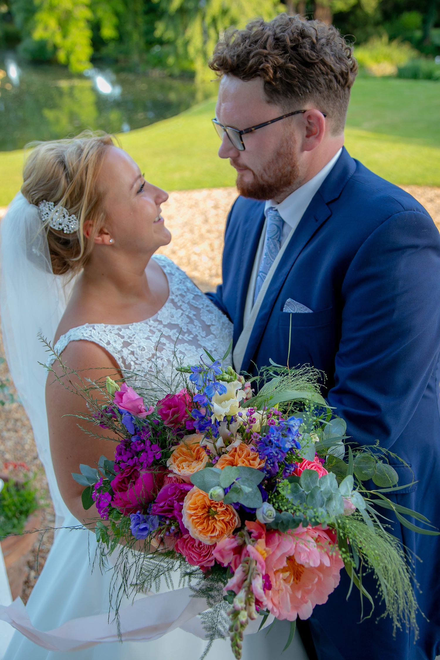 bride and groom couple wedding photographer Kent Preston Court Canterbury Flowers