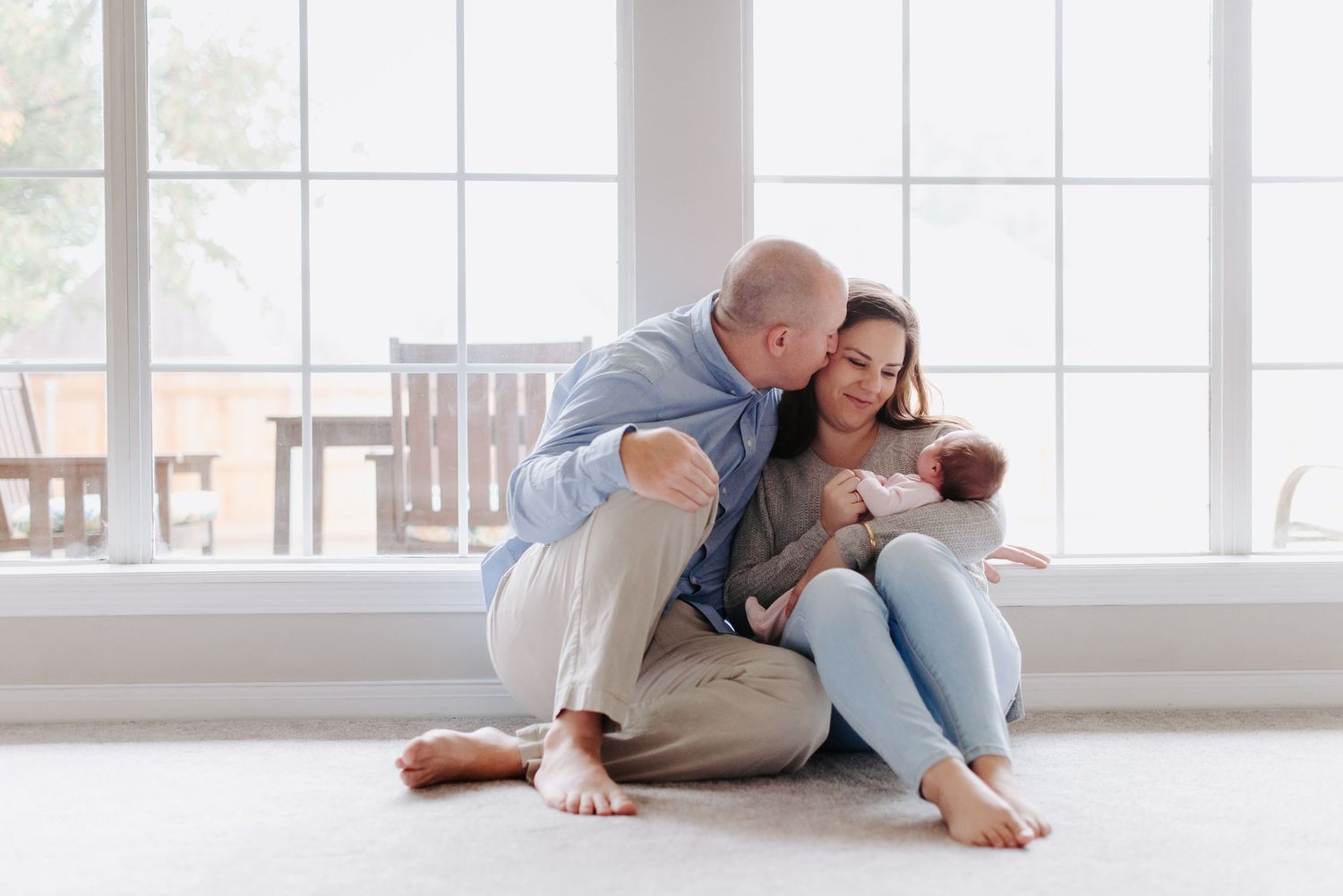 Lifestyle family in-home newborn session Wichita KS photography photographer