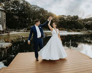 Lively reception moment at a North Jersey wedding in Sussex County, documented by a professional wedding photographer