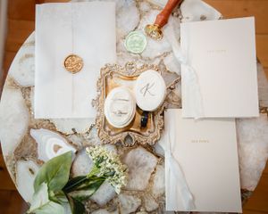Close-up of wedding rings during the exchange ceremony, North Jersey wedding photography in Sussex County