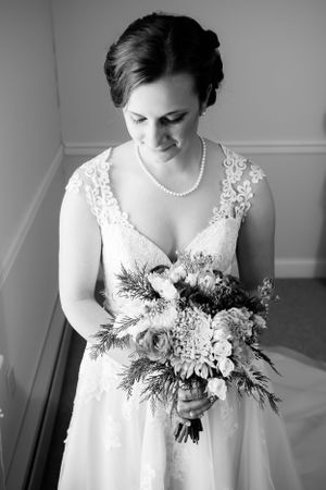 Romantic bride and groom portrait captured by wedding photographer in Sussex County, NJ
