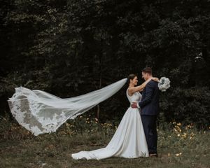 Romantic sunset portrait of the couple, taken by a wedding photographer in Sussex County, North Jersey