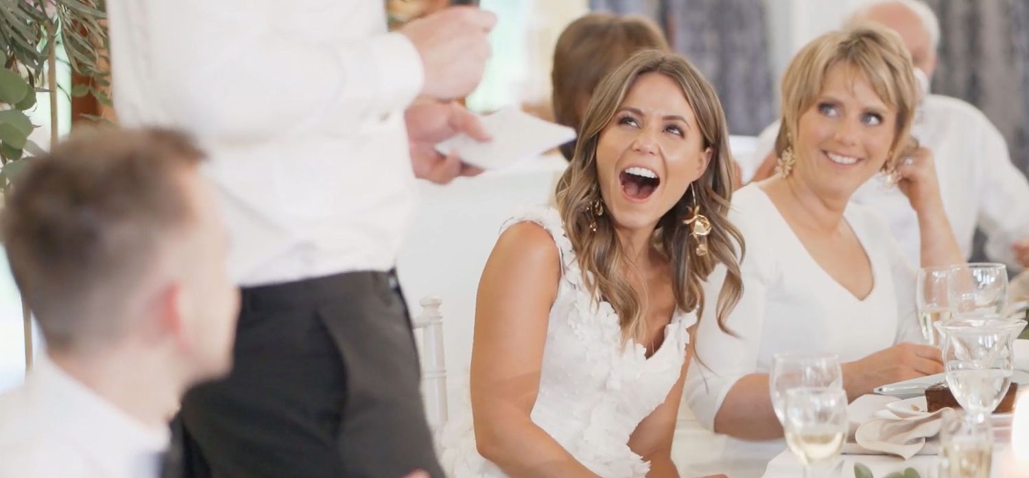 Cherry Tree Films - Bride laughs at her new husbands wedding speech