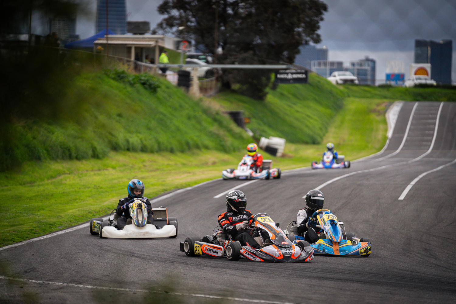 Leading the pack into Turn 1