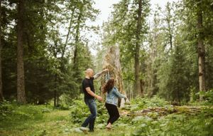 girdwood alaska engagement photos forest