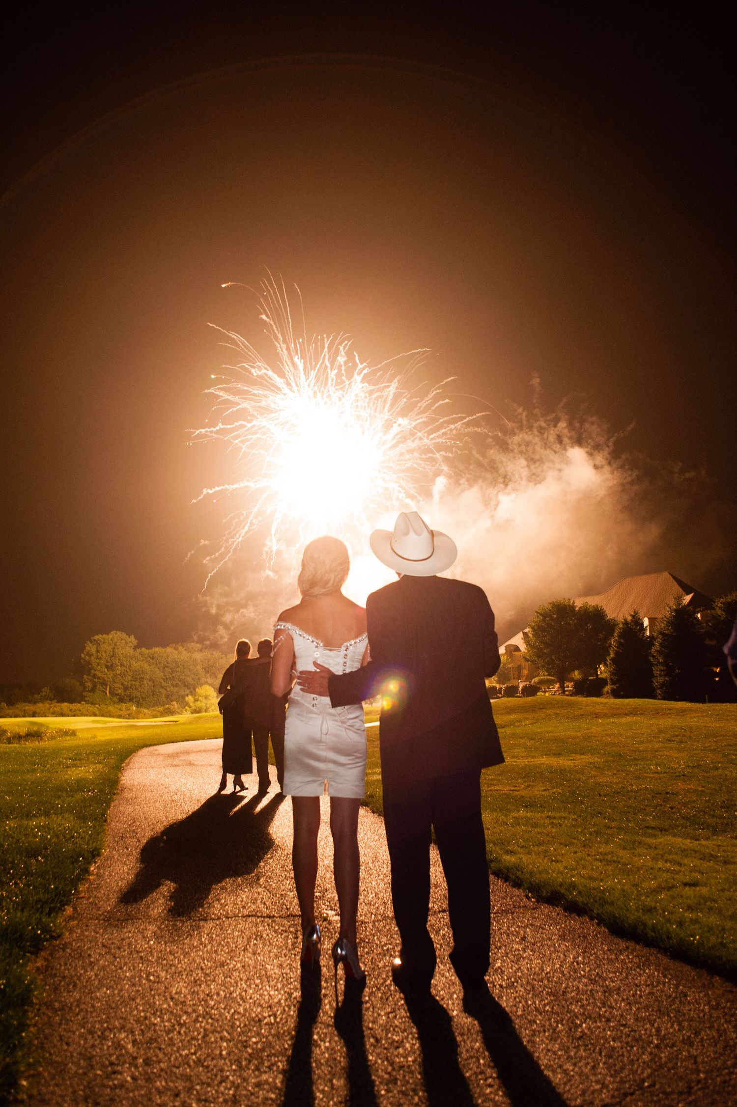 Beautiful home wedding complete with fireworks