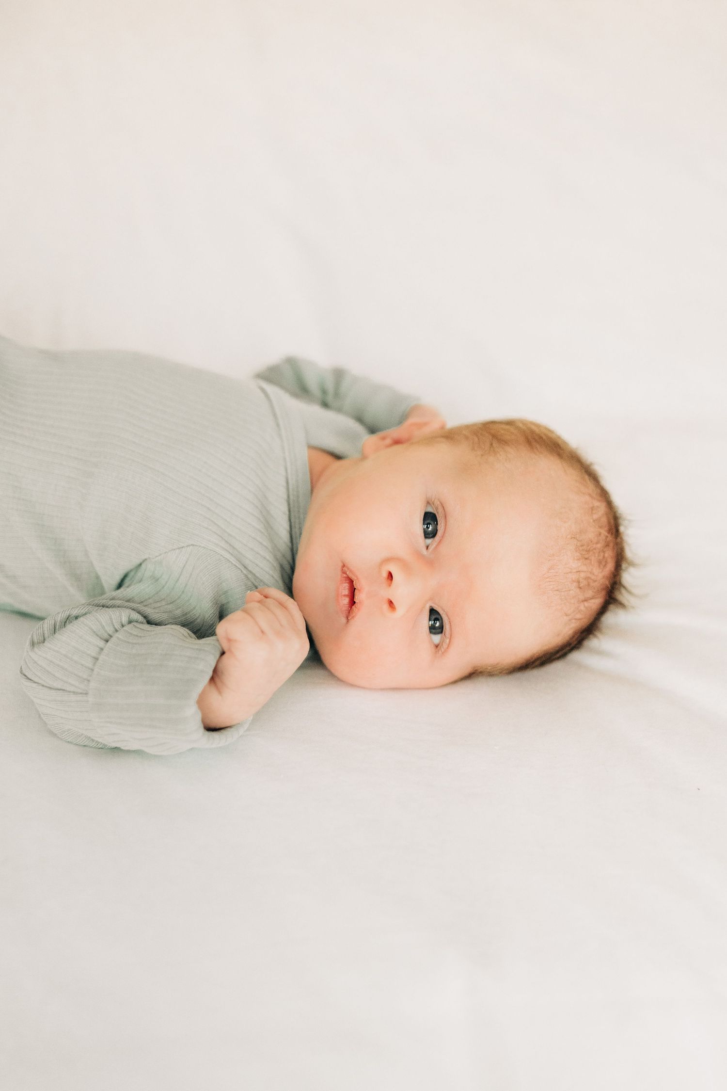 newborn portrait during lifestyle newborn session in Frisco, TX