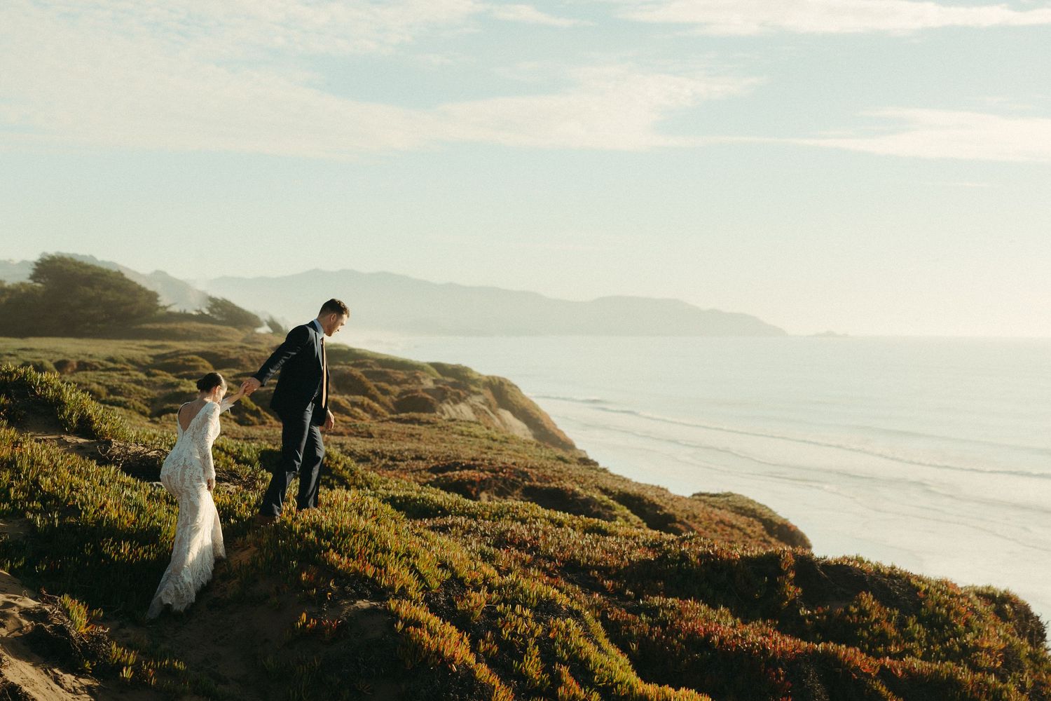 Bride and groom portraits from a San Francisco elopement
