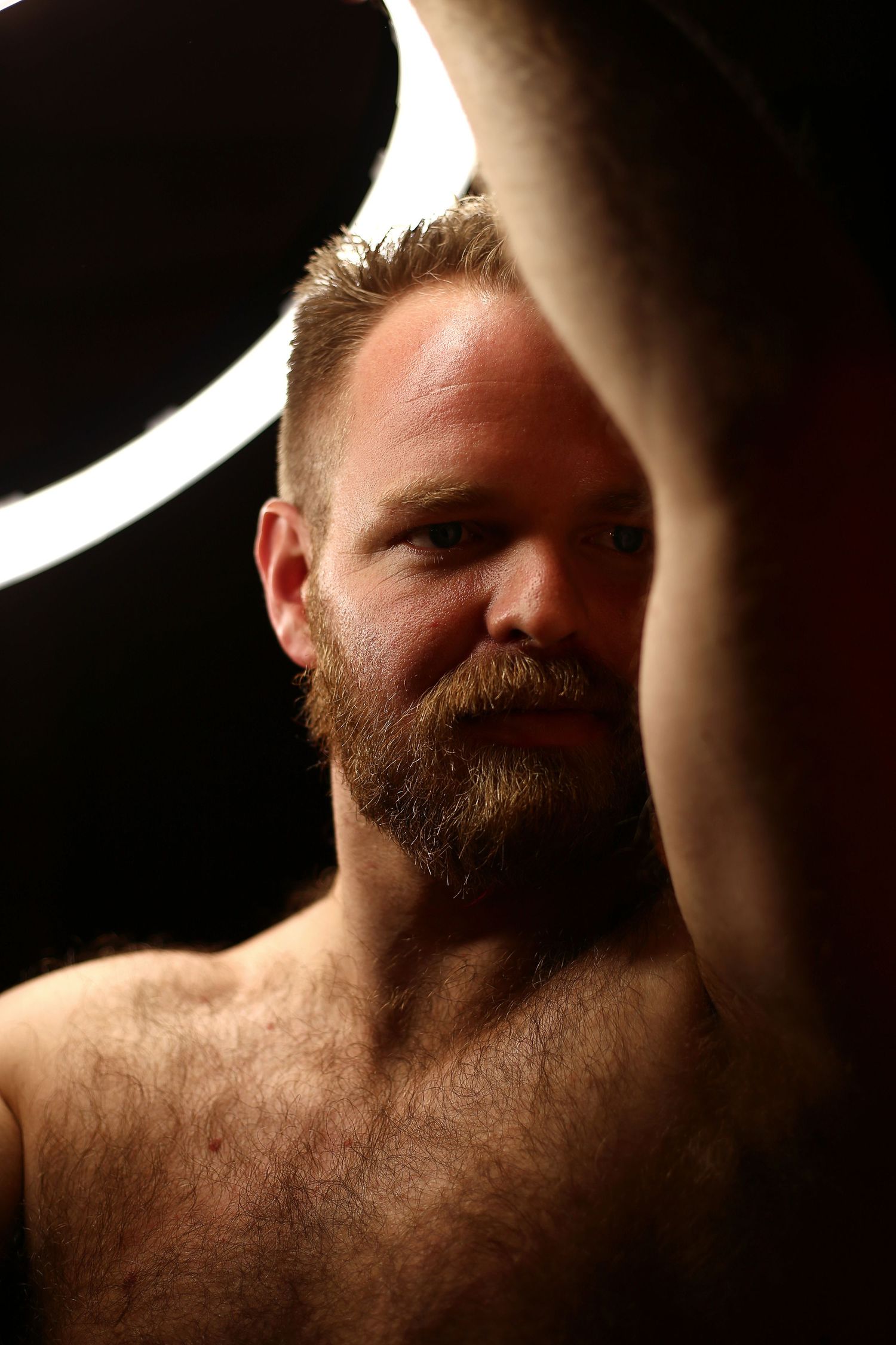 Male portrait session using ring light in Salt Lake City utah