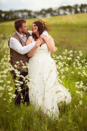wedding couple sharing a moment