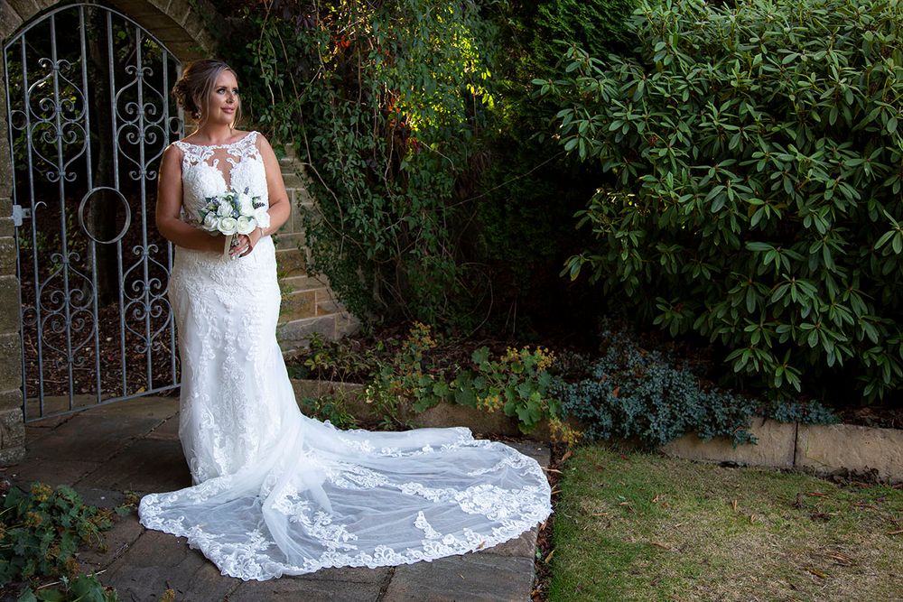 bride on her own at the laich mioray hotel in elgin