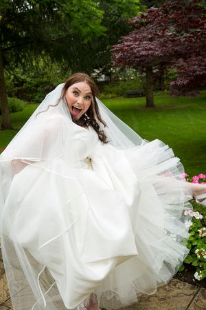 bride having a laugh