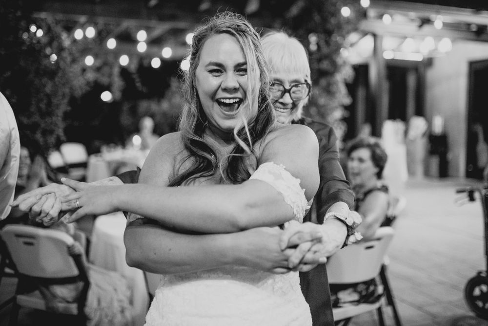reception photo with grandma
