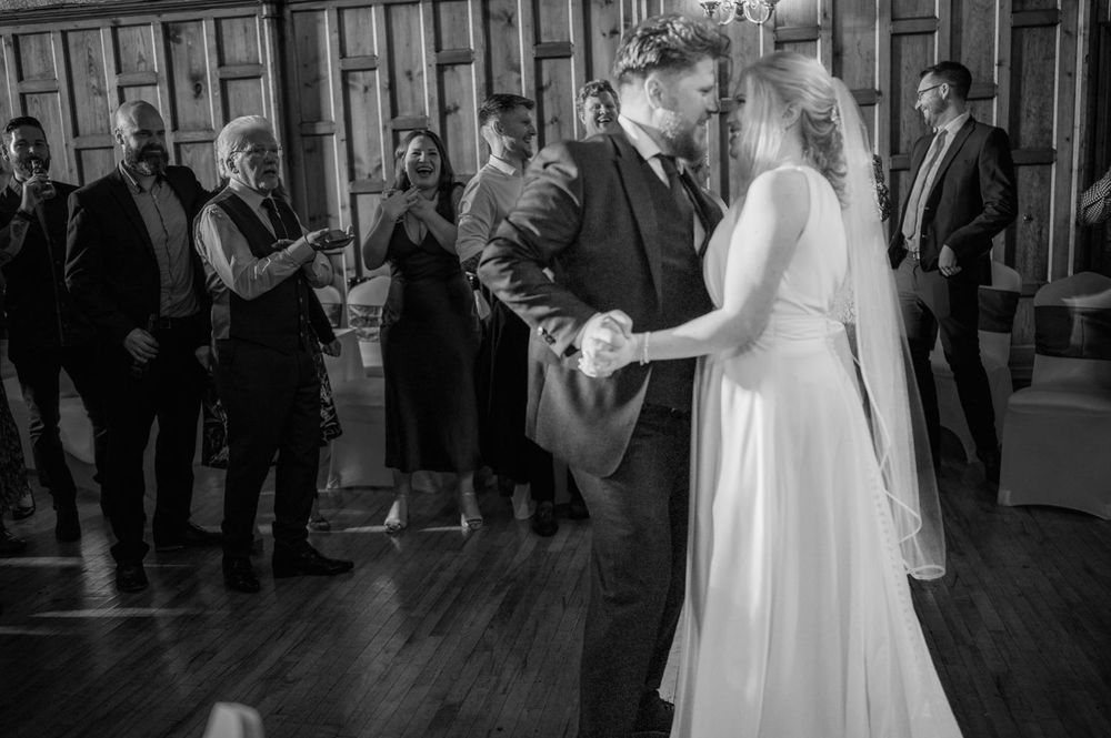 bride and groom first dance on wedding day worsley court house manchester