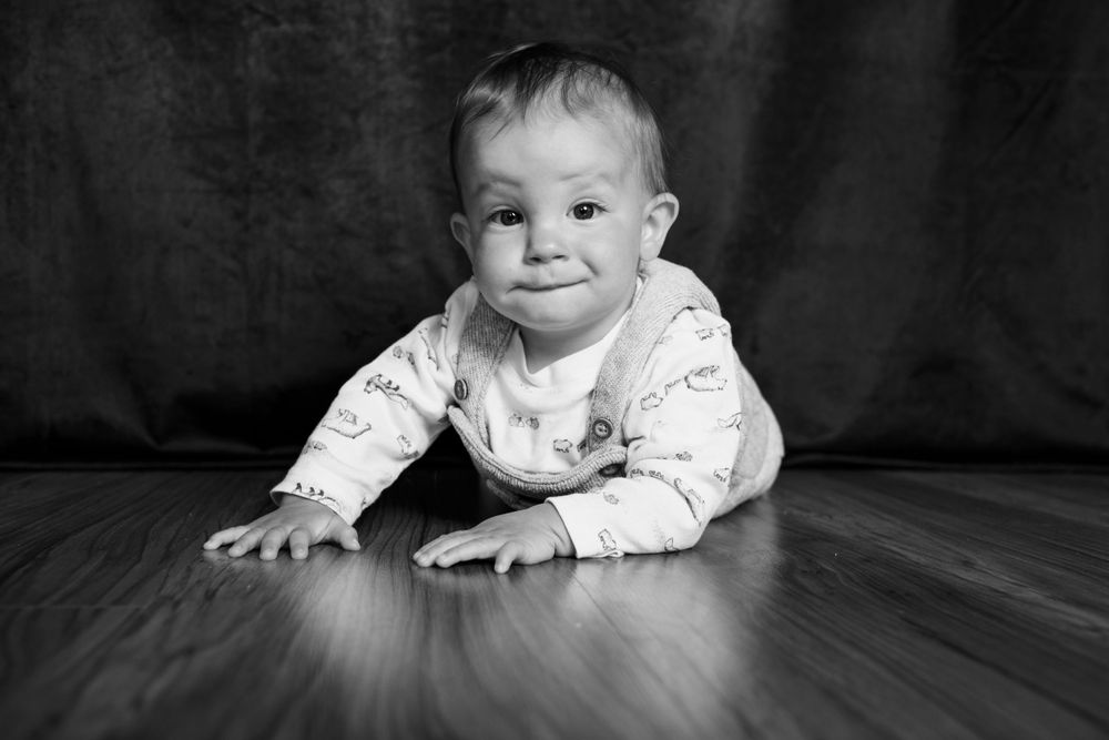 Nine month old crawling