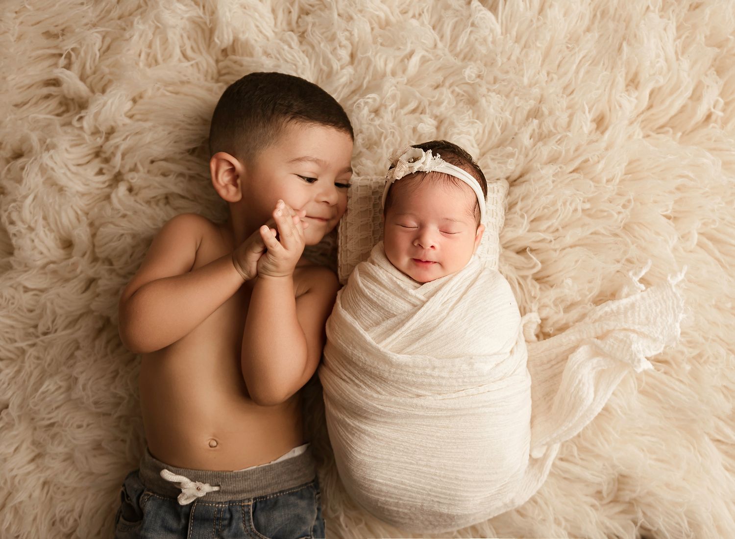 moreno valley newborn portraits, baby girl with toddler brother
