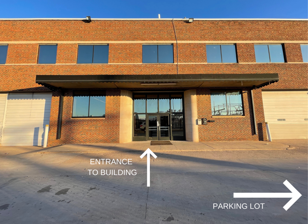 The entrance to the boudoir photography studio is on the south side of the building, to the west of the parking lot