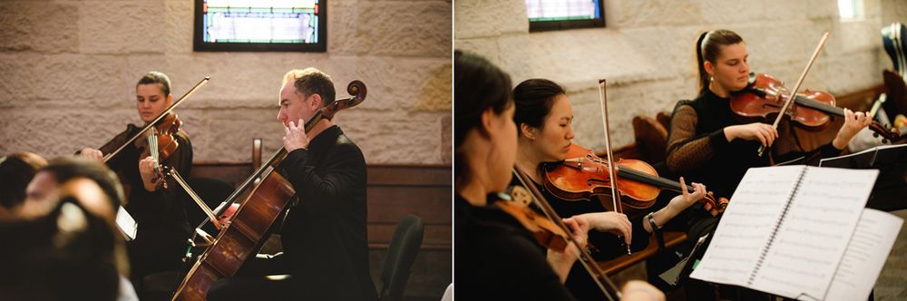 String musicians performing classical music at an elegant wedding ceremony.