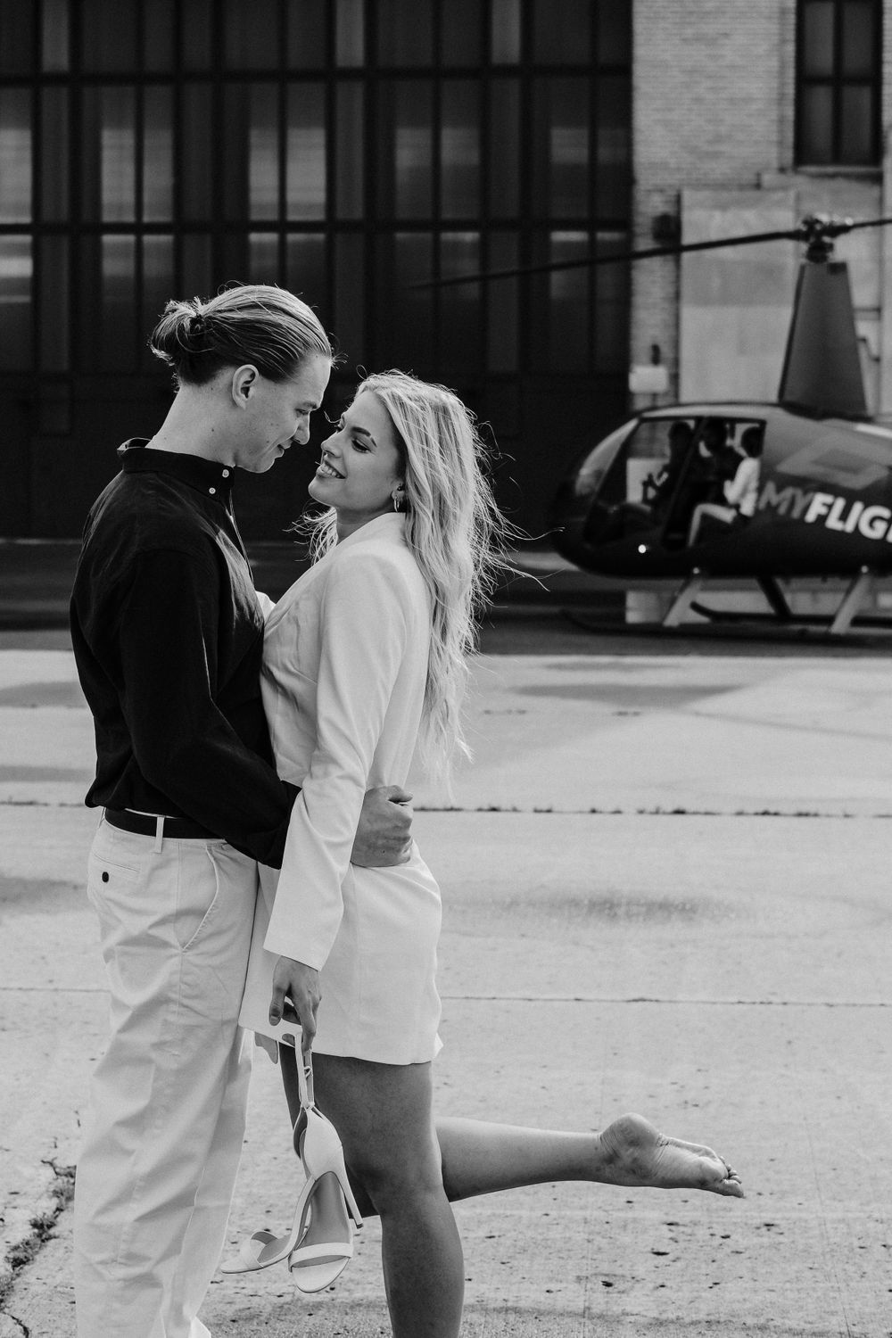 Michigan elopement helicopter adventure
