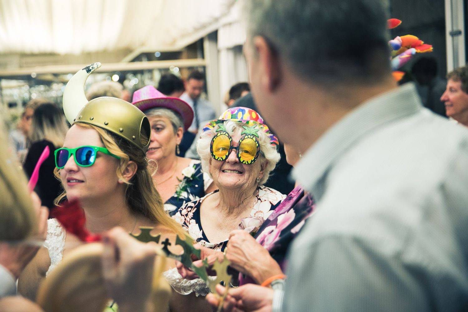 guests during party time at a wedding at Crow Hill wedding venue