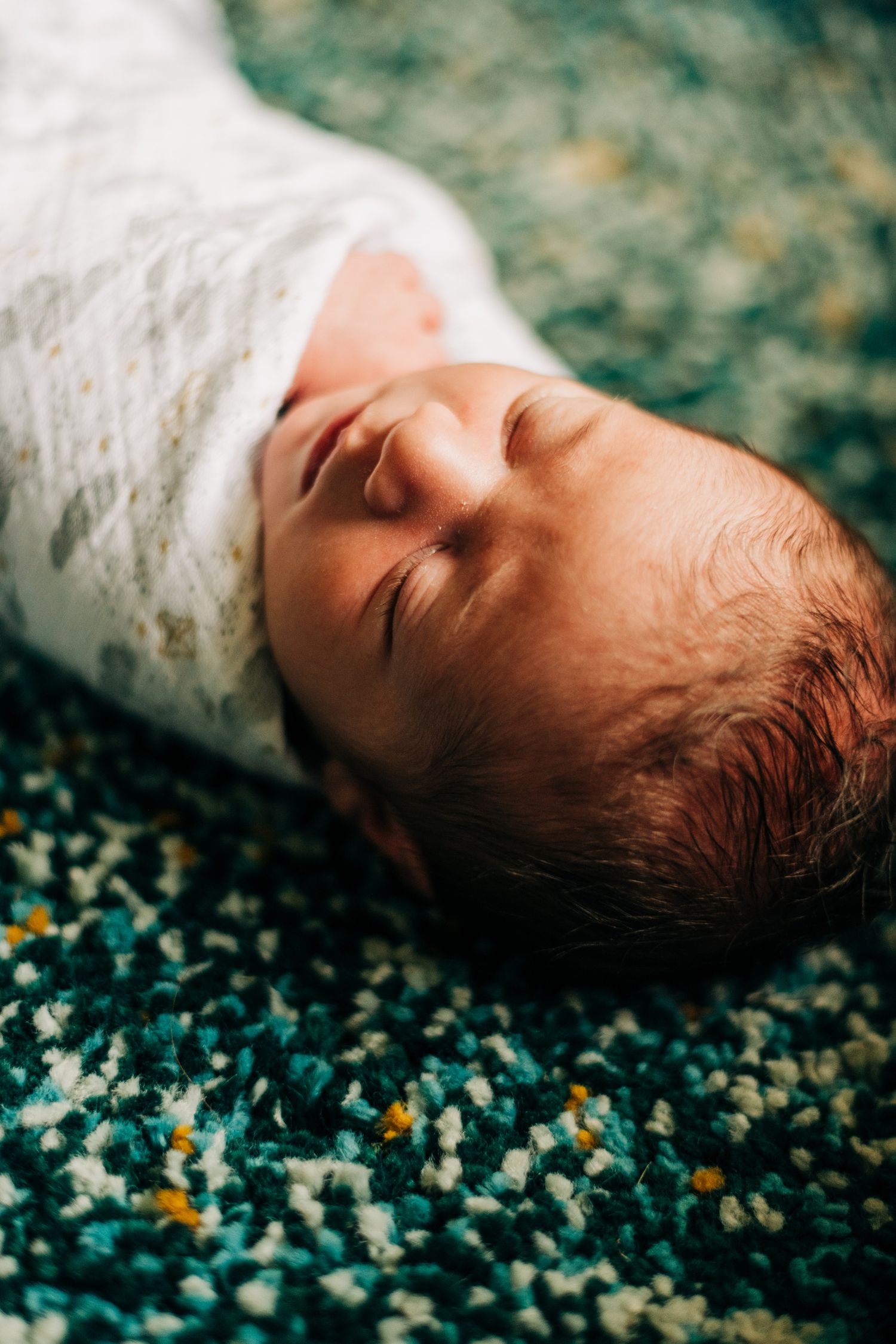 close up of a sleeping baby's face