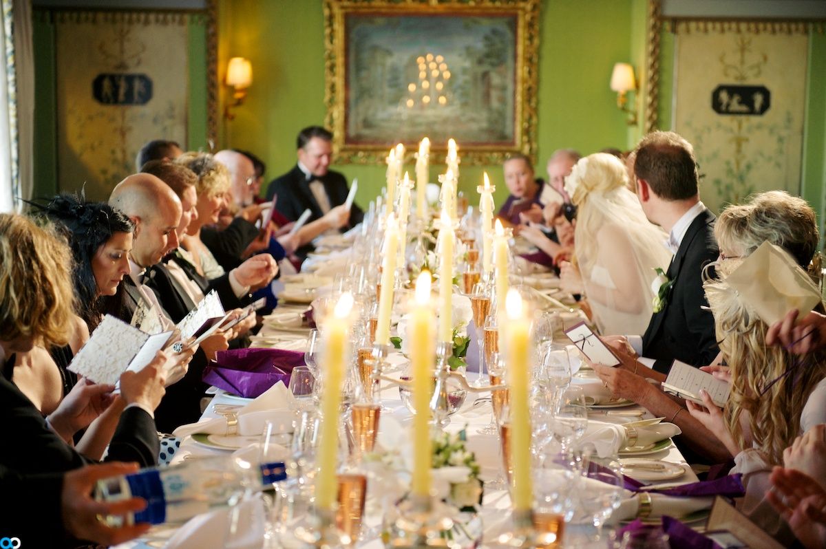 Candle-lit wedding breakfast