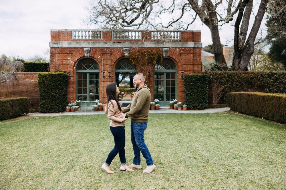 Filoli Garden House engagement portraits