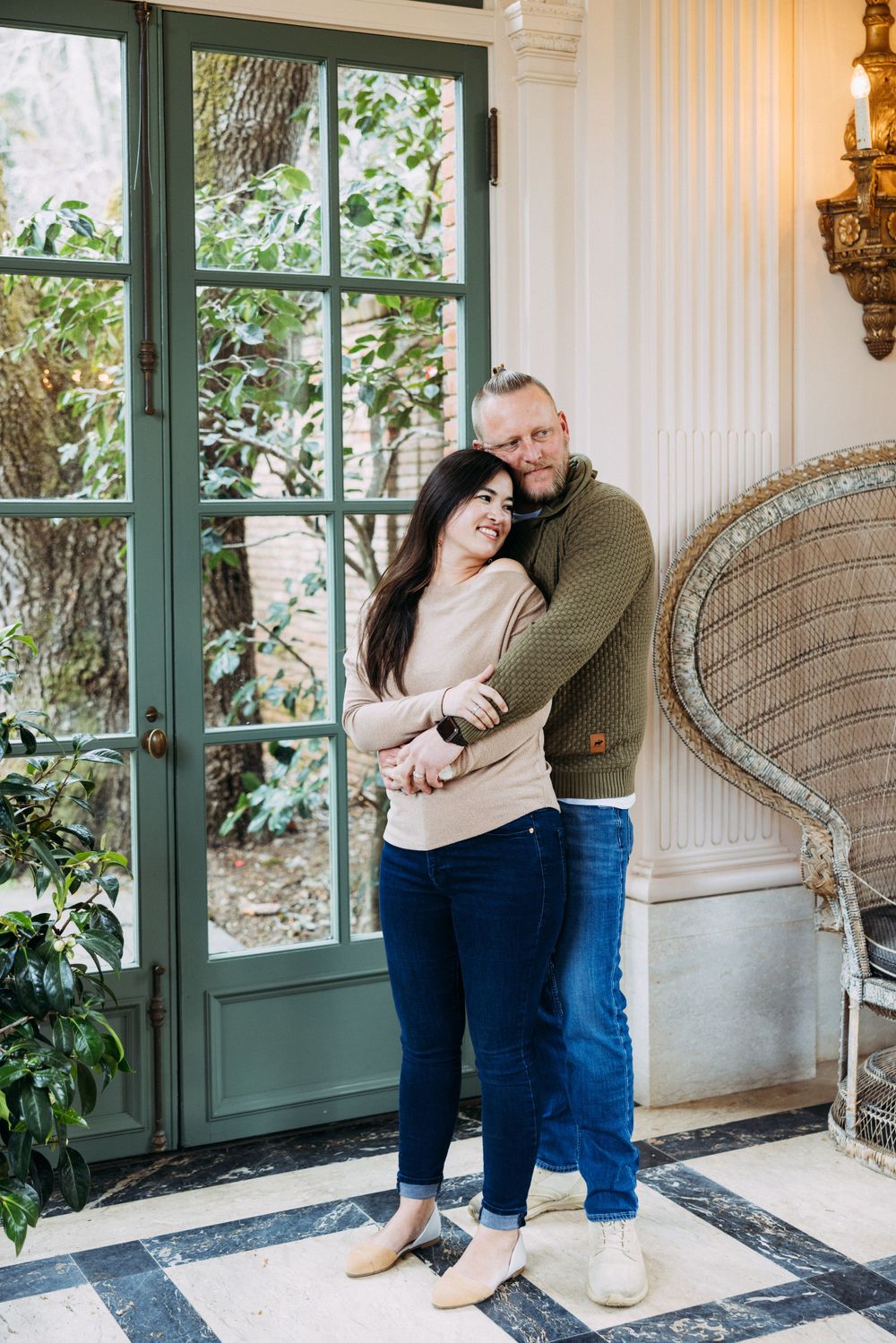 Filoli Garden House engagement portraits