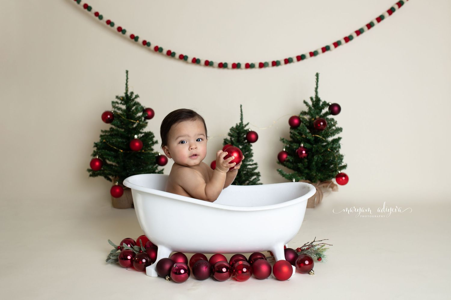 christmas bath baby photoshoot