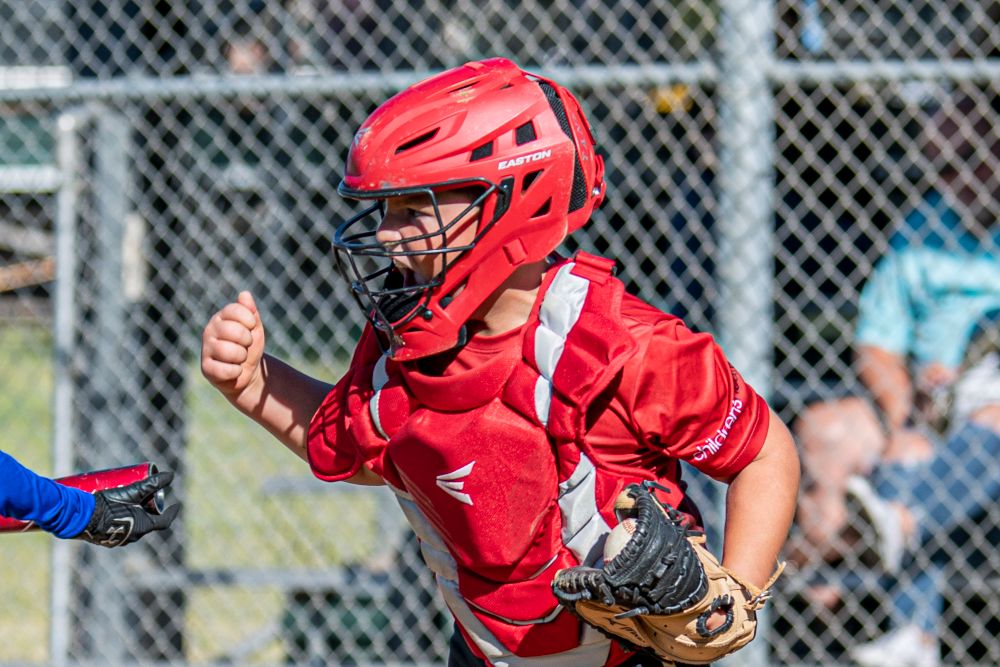 youth boys baseball player game action photo catcher frisco texas