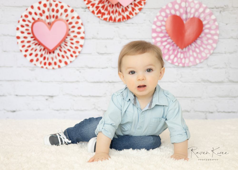 Valentine's Day holiday children's professional studio portrait session in Seymour Tennessee