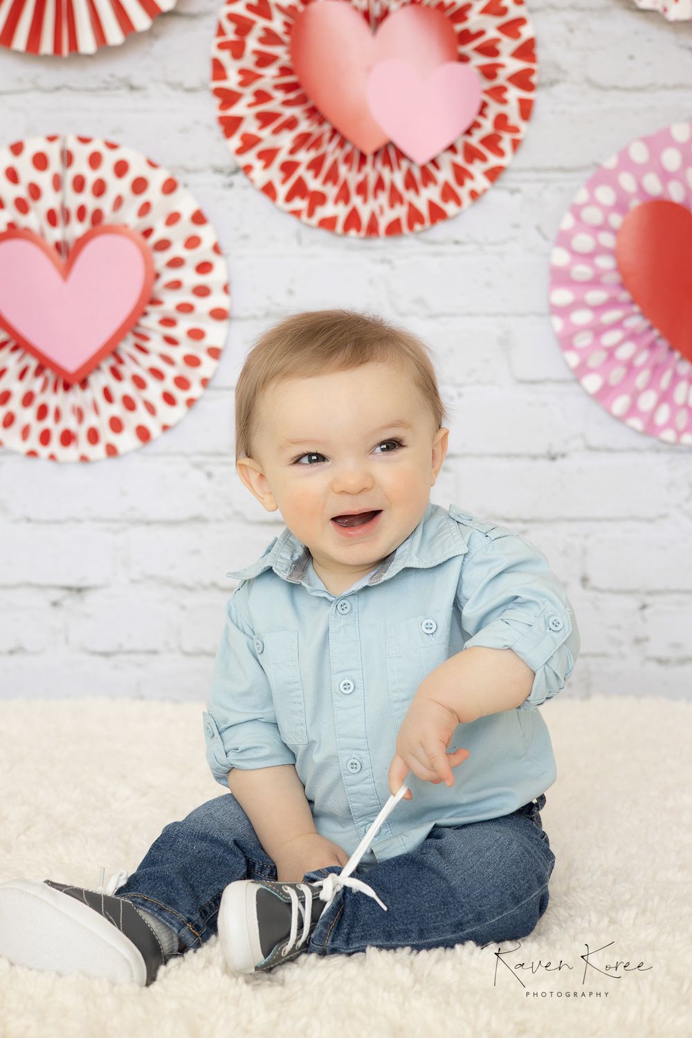 Valentine's Day holiday children's professional studio portrait session in Seymour Tennessee