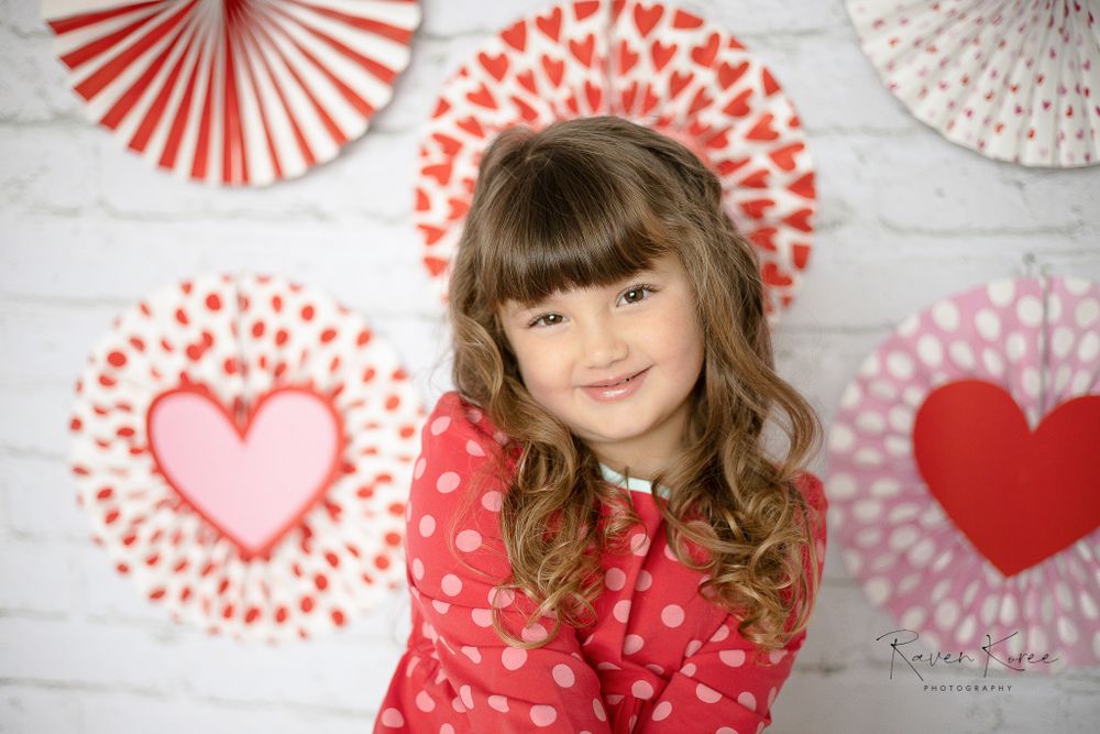Valentine's Day holiday children's professional studio portrait session in Seymour Tennessee
