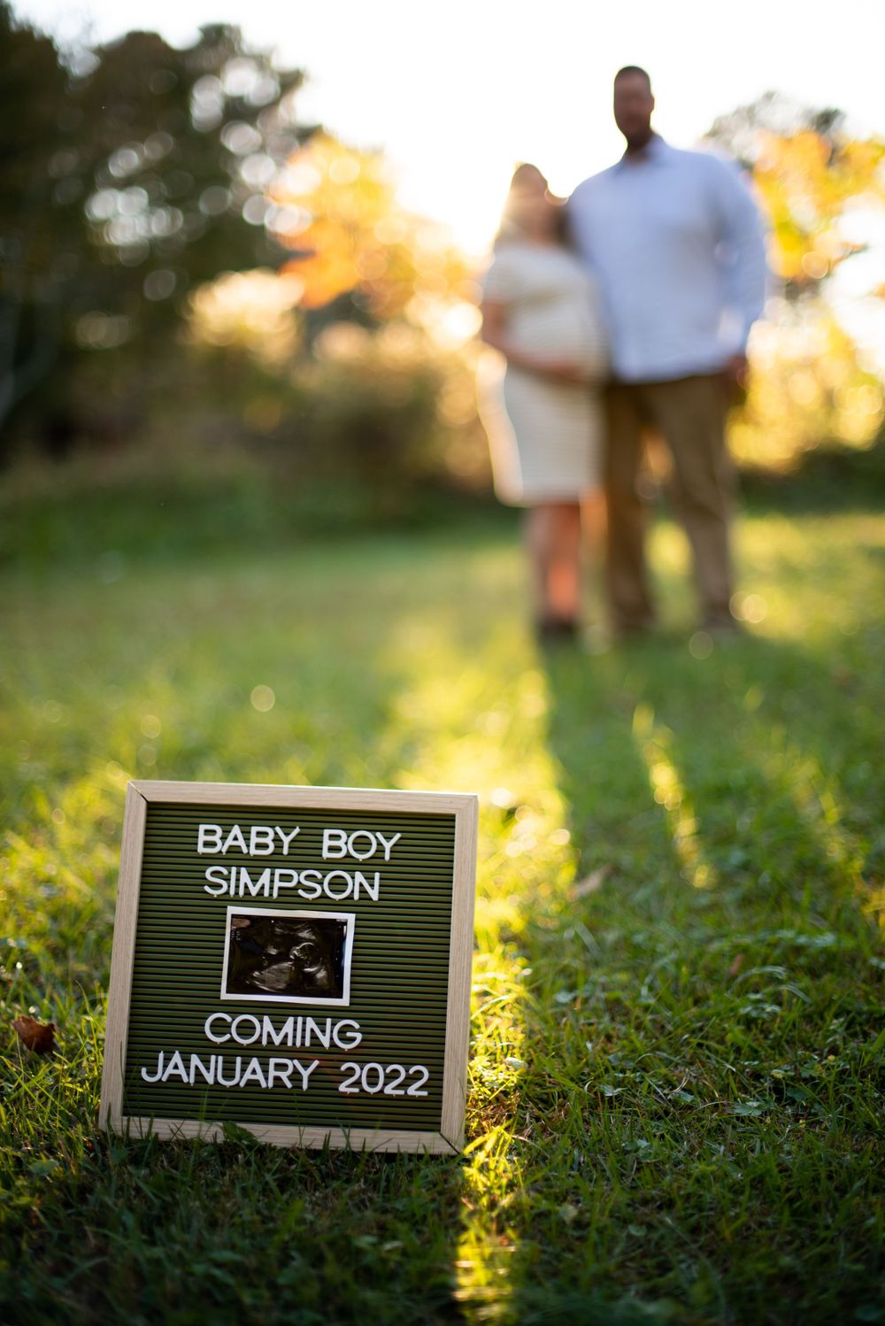 A sign annoucing a pregnancy