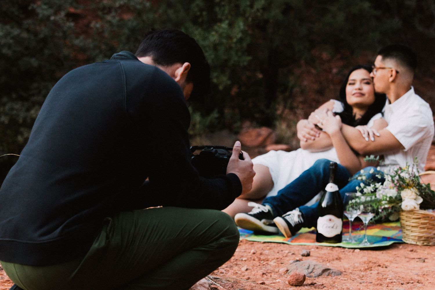 Sergio Galvan Photography captures a romantic engagement moment with a loving couple